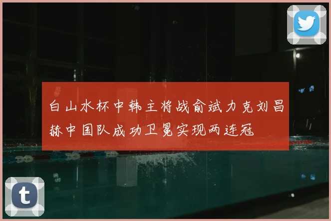 白山水杯中韩主将战俞斌力克刘昌赫中国队成功卫冕实现两连冠